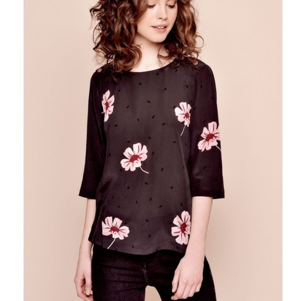 Des petits hauts anemone silk top